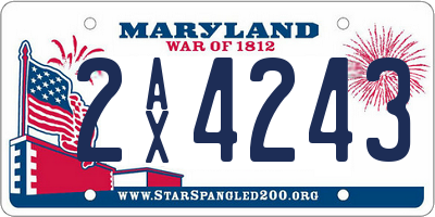 MD license plate 2AX4243