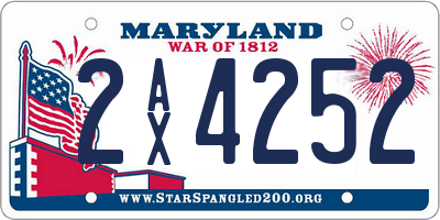 MD license plate 2AX4252