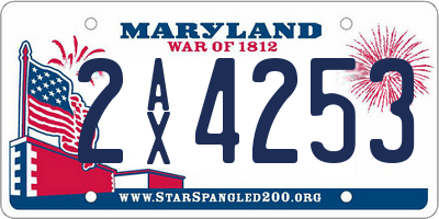 MD license plate 2AX4253