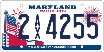 MD license plate 2AX4255