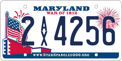 MD license plate 2AX4256