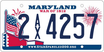 MD license plate 2AX4257