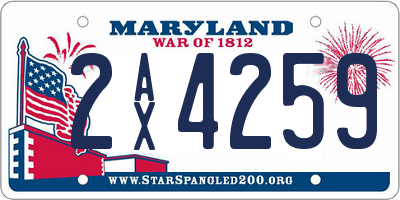 MD license plate 2AX4259