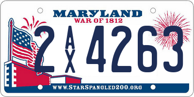 MD license plate 2AX4263