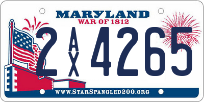 MD license plate 2AX4265