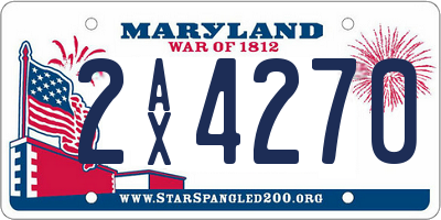 MD license plate 2AX4270