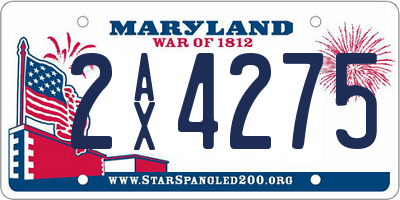 MD license plate 2AX4275