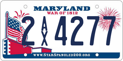 MD license plate 2AX4277