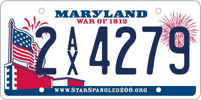 MD license plate 2AX4279