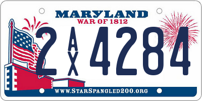 MD license plate 2AX4284