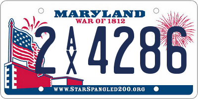 MD license plate 2AX4286