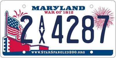MD license plate 2AX4287