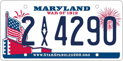 MD license plate 2AX4290