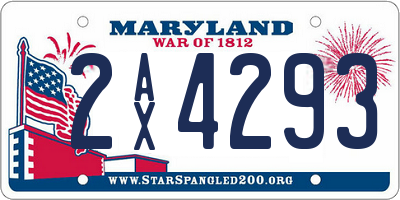 MD license plate 2AX4293