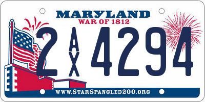MD license plate 2AX4294