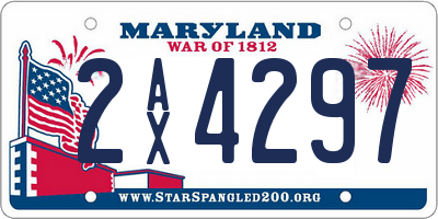 MD license plate 2AX4297