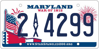 MD license plate 2AX4299