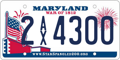 MD license plate 2AX4300