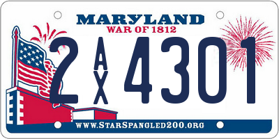 MD license plate 2AX4301