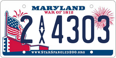 MD license plate 2AX4303