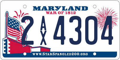 MD license plate 2AX4304