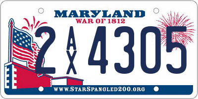 MD license plate 2AX4305