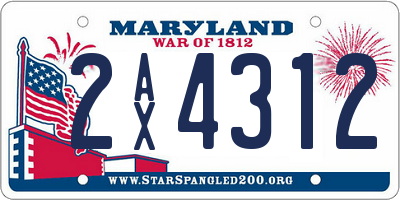 MD license plate 2AX4312