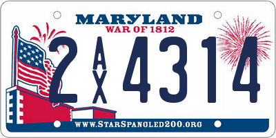 MD license plate 2AX4314