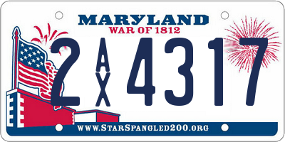 MD license plate 2AX4317