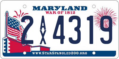 MD license plate 2AX4319