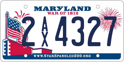 MD license plate 2AX4327