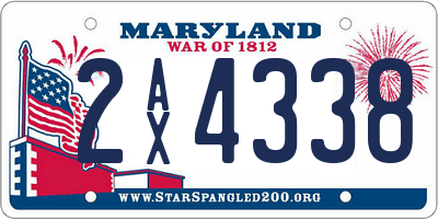 MD license plate 2AX4338