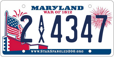 MD license plate 2AX4347