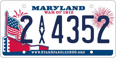 MD license plate 2AX4352