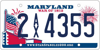 MD license plate 2AX4355