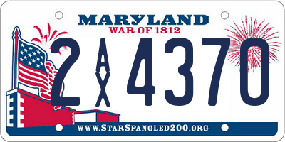 MD license plate 2AX4370