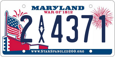 MD license plate 2AX4371