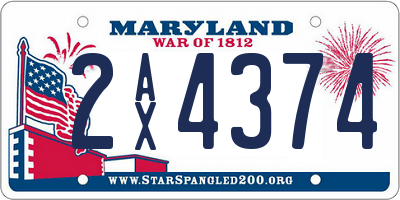MD license plate 2AX4374