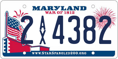 MD license plate 2AX4382
