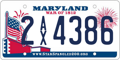 MD license plate 2AX4386