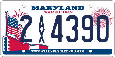 MD license plate 2AX4390
