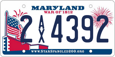 MD license plate 2AX4392