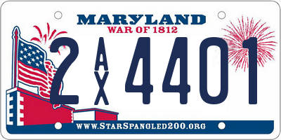 MD license plate 2AX4401