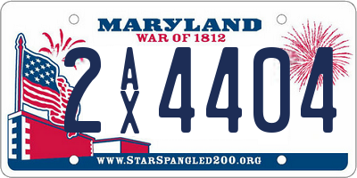 MD license plate 2AX4404