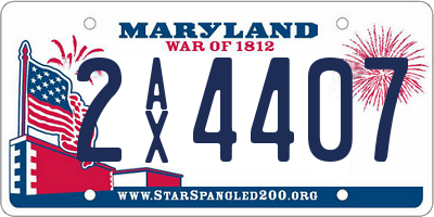 MD license plate 2AX4407