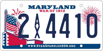 MD license plate 2AX4410