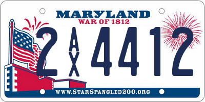 MD license plate 2AX4412