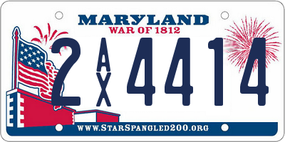 MD license plate 2AX4414