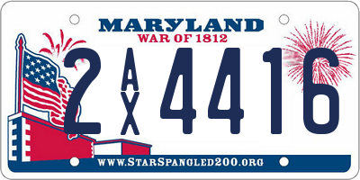 MD license plate 2AX4416