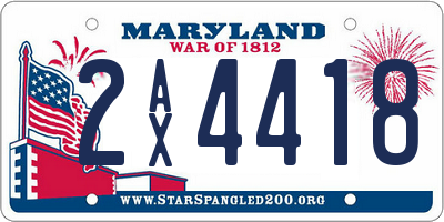 MD license plate 2AX4418